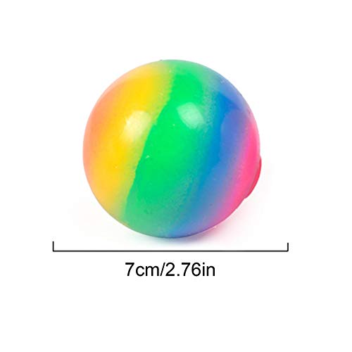 JHDS Rainbow Stress Ball Toy-Juguete sensorial Fidget Soft Stress Relief Squeeze Ball-Soft Rubber Vent Grape Ball Juguete de muñeca de Mano para Adultos