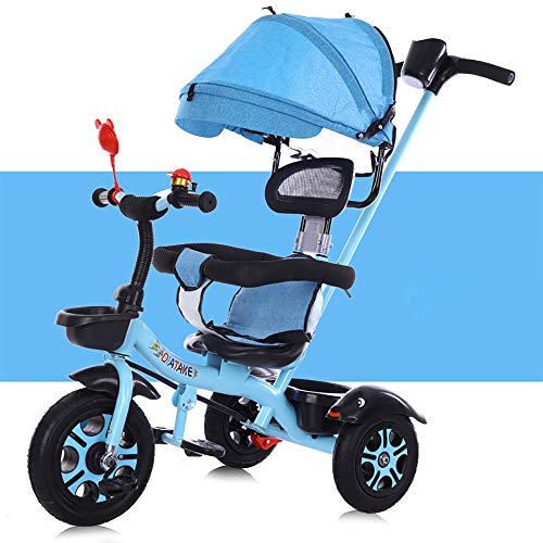 JINHH Triciclos Bebes, Smart Trike Plegable, Reposapiés Plegable-Asiento Regulable-Estructura Tubular de Metal Triciclo Evolutivo Plegable Correpasillos 5 años