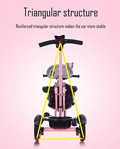 JINHH Triciclos Bebes, Smart Trike Plegable, Reposapiés Plegable-Asiento Regulable-Estructura Tubular de Metal Triciclo Evolutivo Plegable Correpasillos 5 años