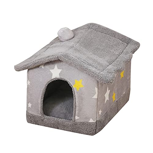 JIUFU Casa de Mascotas Suave Felpa cálida Perrera de Felpa Perros pequeños Gatos Cueva Nido Lavable Cama para Dormir acogedora Estera Tumbona para Cachorros