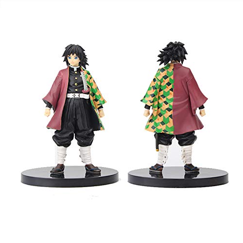 Jiumaocleu 15-17cm Kamado Nezuko, Kamado Tanjiro, Agatsuma Zenitsu, Tomioka Giyuu, Hashibira Inosuke, Rengoku Kyoujurou Kanroji Mitsuri Anime Figuras Decoración de pastel de cumpleaños