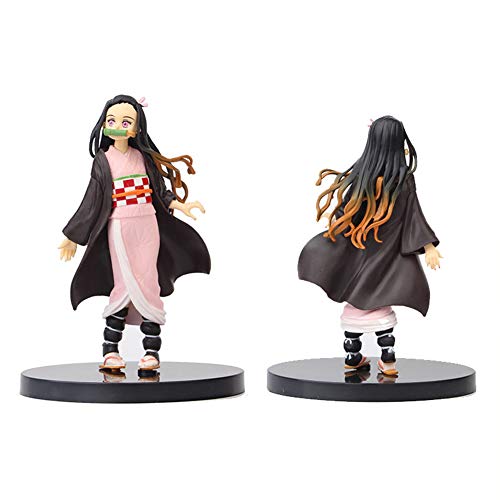 Jiumaocleu 15-17cm Kamado Nezuko, Kamado Tanjiro, Agatsuma Zenitsu, Tomioka Giyuu, Hashibira Inosuke, Rengoku Kyoujurou Kanroji Mitsuri Anime Figuras Decoración de pastel de cumpleaños