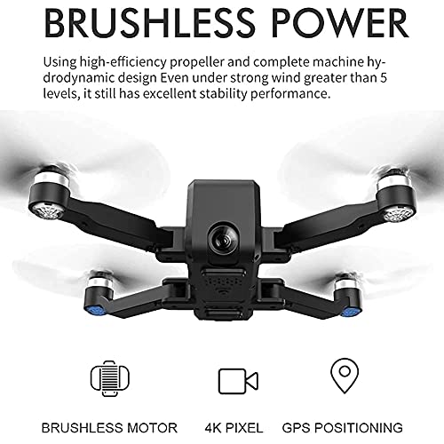 JJDSN Drone with Camera Drone with 4K Camera, 20 Mins Flight Time, 5X Digital Zoom, GPS 5G WiFi, Altitude Hold, Follow-Me, Smart Follow, Auto Return Home, Brushless Motor, for Children, Adults, An