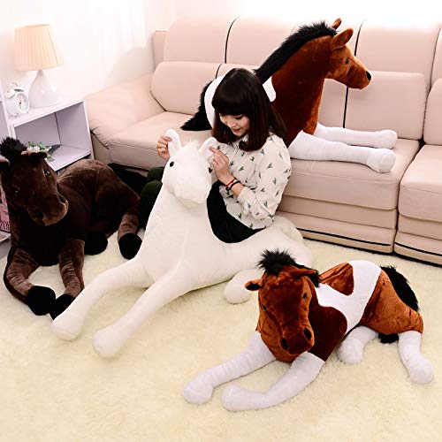 JJSCCMDZ Juguetes de Peluche 70 * 40 cm Gigante Simulación de Relleno de Animales Caballo Peluche Juguete Prone Doll Muñeca Niños Cumpleaños Decoración del hogar (Color : 70cm Coffee)