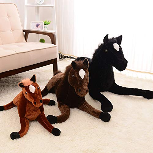 JJSCCMDZ Juguetes de Peluche 70 * 40 cm Gigante Simulación de Relleno de Animales Caballo Peluche Juguete Prone Doll Muñeca Niños Cumpleaños Decoración del hogar (Color : 70cm Coffee)