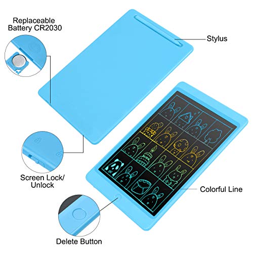 JOEAIS Tableta de Escritura LCD Color 11 Pulgadas Doodle Tabler de Escritura electrónica Tablero de Dibujo Digital Tableta de Dibujo gráfico Adecuado para niños, hogar, Escuela, Oficina(Azul Claro)