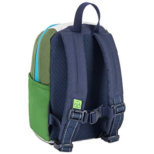 Johnny Urban Mochila de Guardería para Niñas y Niños Verde Azul Junior Leo - Mochila con Banda de Pecho para Guardería - Regalo para Niños Pequeños - Reciclado y Repelente al Agua