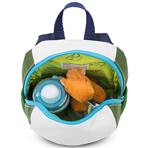 Johnny Urban Mochila de Guardería para Niñas y Niños Verde Azul Junior Leo - Mochila con Banda de Pecho para Guardería - Regalo para Niños Pequeños - Reciclado y Repelente al Agua