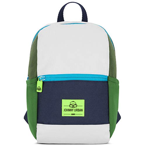 Johnny Urban Mochila de Guardería para Niñas y Niños Verde Azul Junior Leo - Mochila con Banda de Pecho para Guardería - Regalo para Niños Pequeños - Reciclado y Repelente al Agua