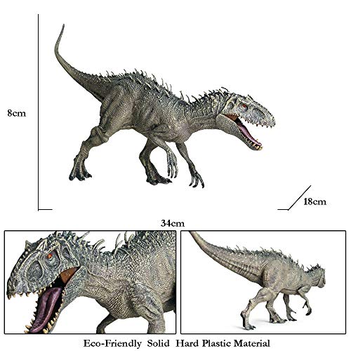 JOKFEICE Dinosaurio de Juguete Grande Tyrannosaurus Rex Realista Animal Figuras Proyecto de Ciencia, Torta, cumpleaños para niños(Gris)