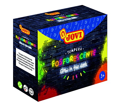 Jovi - Pack de 4 botes de témpera fosforescente, multicolor, 55 mililitros (504)