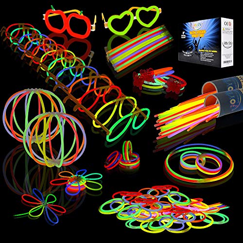 JOYIN 200 Pulseras Luminosas Fluorescentes 468pcs Barras Luminosas Collares Gorra Gafas Pendientes Pulseras Glow Palo de luz Partido 7 Colores Tubos Fluorescentes