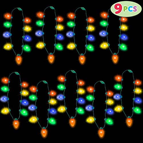 JOYIN 9 Piezas Navidad Luces LED 9 Bombillas Collares para Navidad Fiesta Favor Suministros Accesorios