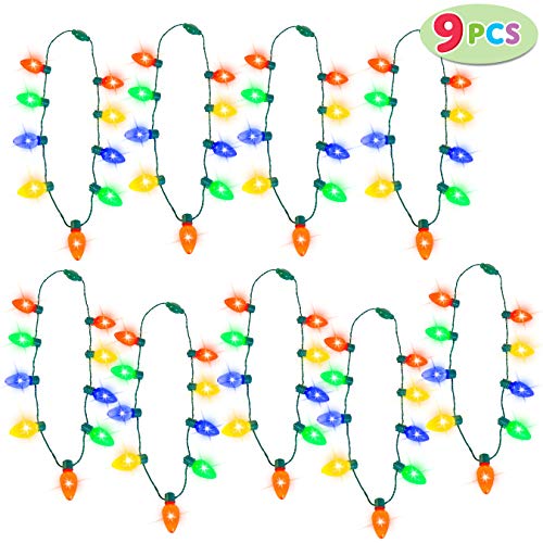 JOYIN 9 Piezas Navidad Luces LED 9 Bombillas Collares para Navidad Fiesta Favor Suministros Accesorios