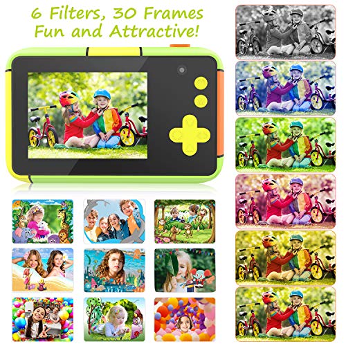 joylink Cámara para Niños, 2,4 Inch Pantalla Cámara de Fotos para Niños Cámara Selfie de 16MP 1080P HD Video Cámara Digital para Niños con Tarjeta TF de 32GB (Verde)