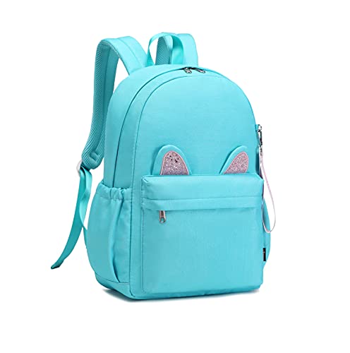 Joymoze Amplia Mochila Escolar de Moda con Orejas de Gato para niñas Azul