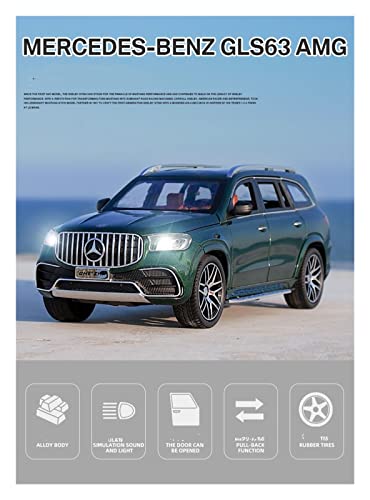 JPJBY 1:24 para Mercedes-Benz GLS AMG G63 Simulación De Aleación Modelo De Coche Niños Juguete Colección De Regalo Joyería Modelo Coche fundición presión (Color : Green)