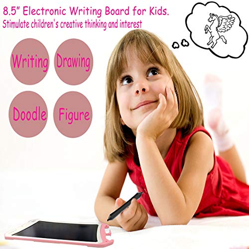 JRD&BS WINL8.5” Writing Tablet For Kids Toys,Tablero De Dibujo A Color para Niños,Juguetes para Niños De 4-8 Años, Cumpleaños para Niños De 3-12 Años, Rosa01 D