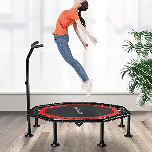 JS Camas elásticas 45"/ 50" Trampolín for Ajustable Baranda, Fitness Rebounder trampolín Cubierto for Adultos, Mejor Inicio Ejercicio - Entrenamiento Cardio Trainer, silencioso y Seguro Bungee Rope S