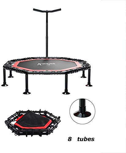 JS Camas elásticas 45"/ 50" Trampolín for Ajustable Baranda, Fitness Rebounder trampolín Cubierto for Adultos, Mejor Inicio Ejercicio - Entrenamiento Cardio Trainer, silencioso y Seguro Bungee Rope S