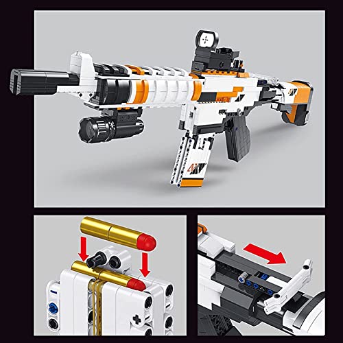 Juego Construcción Armas Tiro con Función Disparo, 1388 Piezas Kits Modelos Armas para Niños y Adultos, Bloques Construcción Compatible con Lego A,One Size