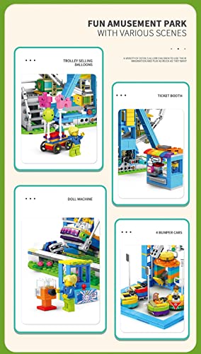 Juego Construcción Noria Modular, Modelo Noria La Serie Parque Atracciones 1166 Piezas, Bloques Construcción Compatibles con Lego