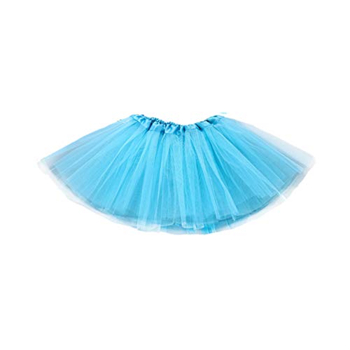 Juego de 3 piezas de tutú para niños, juego de falda de verano con alas de moda para la cabeza, kit de falda de tutú de rendimiento de princesa, conjunto de falda colorida (azul cielo)