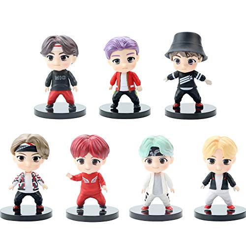 Juego de 7 figuras Pop Bulletproof Boy Scouts BTS (PVC), figuras en forma de personajes de BTS (B)