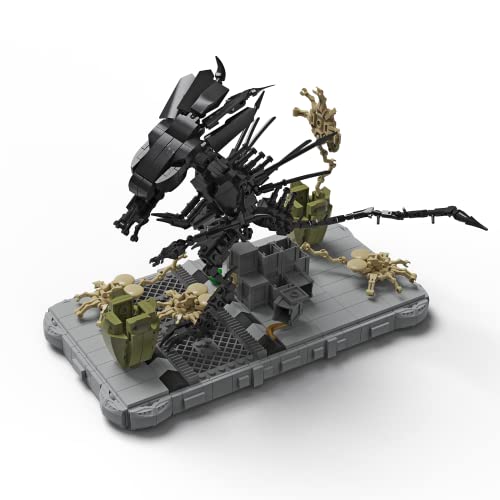 Juego de bloques de construcción Alien Queen con bloques de construcción, figura de Xenomorph