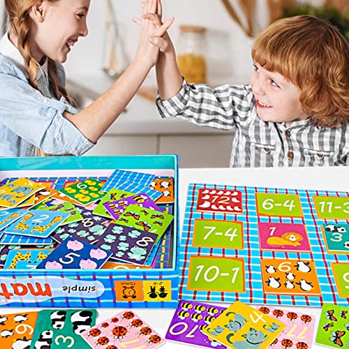 Juego de cartas de bingo digital, juego de tablero de números, juego de matemáticas estilo bingo, varios patrones de dibujos animados, juguete educativo preescolar para niños mayores de 3 años, 54 tar