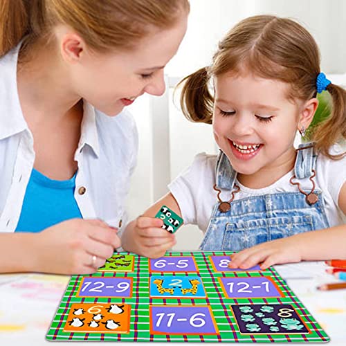 Juego de cartas de bingo digital, juego de tablero de números, juego de matemáticas estilo bingo, varios patrones de dibujos animados, juguete educativo preescolar para niños mayores de 3 años, 54 tar