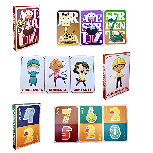 Juego de Cartas o Tarjetas didácticas para niños Ideales para Aprender con Juegos el Vocabulario con Sus primeras Palabras los numeros y Animales