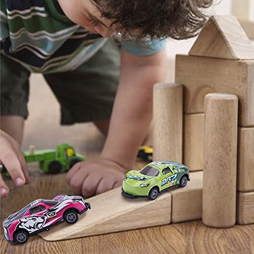 Juego de coches de juguete de rueda libre de metal fundido Mini descapotables de carreras, camiones, vehículos de juguete, juego de coches para niños, Toddlers, niños y niñas