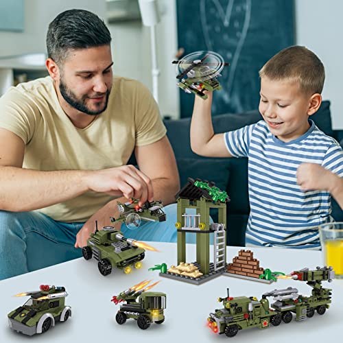 Juego de construcción de 906 piezas de punto de apoyo militar, regalo para niños y jóvenes, juego de construcción Tektronix, juguete creativo para niños y niñas a partir de 6 años