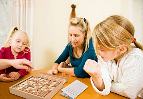 Juego de Mesa de Madera Sudoku con cajón - con Libro de 100 Rompecabezas de Sudoku - Math Brain Teaser Desktop Toys