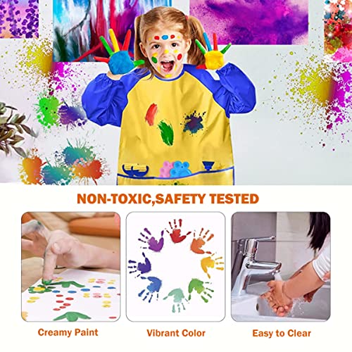 Juego de Pinturas para Niños Manualidades para Niños 27 Piezas Kit de Pinceles con Pintar para Niños Paleta de Caballete de Lona Delantales Impermeables Pintar y Bolsa Manualidades para Niños Pequeños