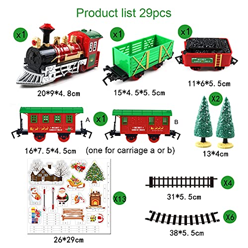 Juego de tren de Navidad, Tren Clásico Infantil con Luces y Sonidos Conjunto Navideño de Vías modelo clásico eléctrico con pistas juego tren Navidad alrededor del árbol Navidad con sonidos y luces