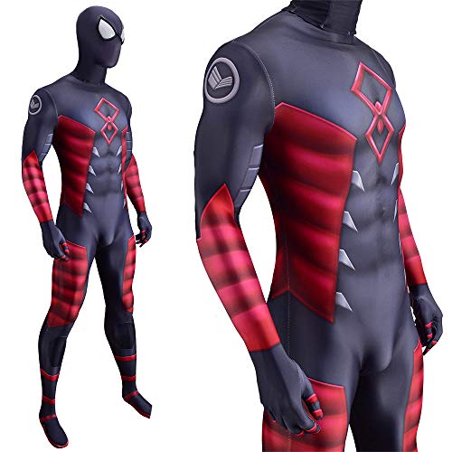 Juego PS4 Traje de batalla Cosplay Costume Spiderman Muscle Conjunto de cuerpo completo Mostrar Escenario Performance Leotardo Película Fans Aparello Rol Play Jumpsuit,Adult L(165~170cm)-Bodysuit