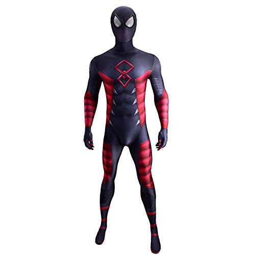 Juego PS4 Traje de batalla Cosplay Costume Spiderman Muscle Conjunto de cuerpo completo Mostrar Escenario Performance Leotardo Película Fans Aparello Rol Play Jumpsuit,Adult L(165~170cm)-Bodysuit