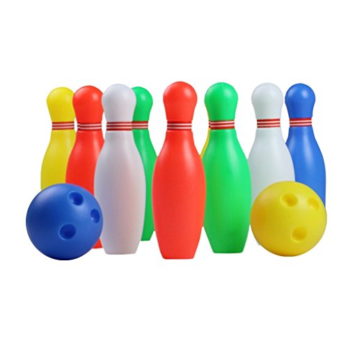 Juegos de Bolos Exterior Interior Juego de 12 Pcs Las Pinos de Bolos para los Niños sobre 3 Años.