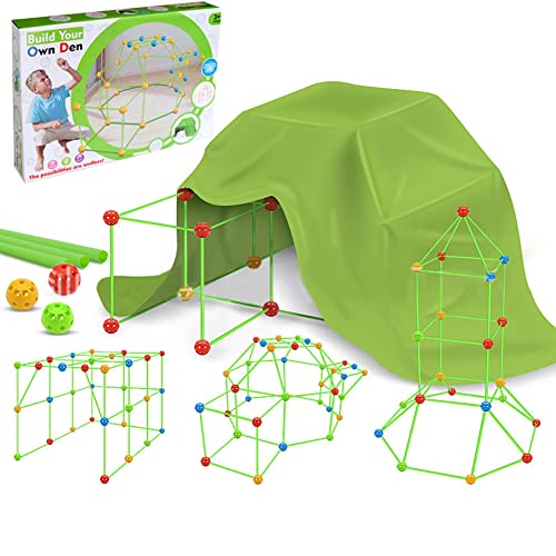 Juguete Carpas Bricolaje, Juguete Tienda Bricolaje Fort Builder, Kit Construcción Fuertes Bricolaje, Play Tent Kit DIY Building Toys Resplandor En La Oscuridad Castillos Túneles para Interiores