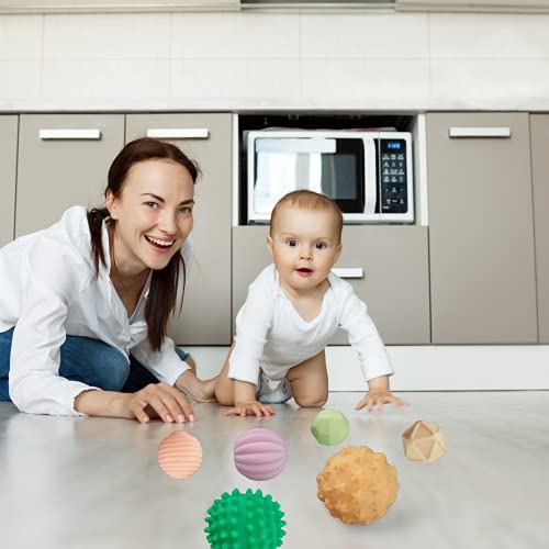 Juguete de Baño Pelotas Sensoriales de Mano para Bebé | Bolas Sensoriales para Bebés Juguetes Bebe 6 Meses a 1 año Multi Textura. Pelota Educativa Infantil Juguete de Baño Suave con Sonido