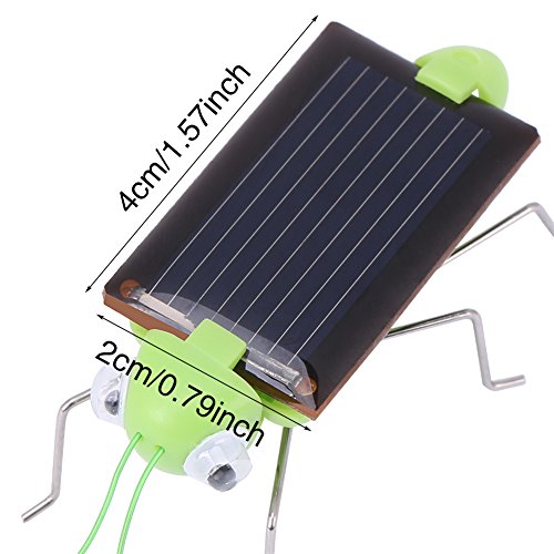 Juguete de insecto solar, 1ocs Mini robot de energía solar Cucaracha robot / Saltamontes Simulación educativa Insecto juguetes de regalo para niño(Saltamontes)