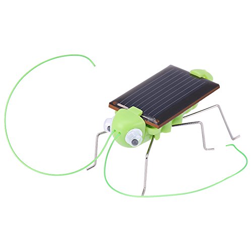 Juguete de insecto solar, 1ocs Mini robot de energía solar Cucaracha robot / Saltamontes Simulación educativa Insecto juguetes de regalo para niño(Saltamontes)