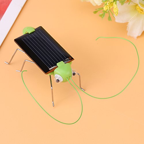 Juguete de insecto solar, 1ocs Mini robot de energía solar Cucaracha robot / Saltamontes Simulación educativa Insecto juguetes de regalo para niño(Saltamontes)