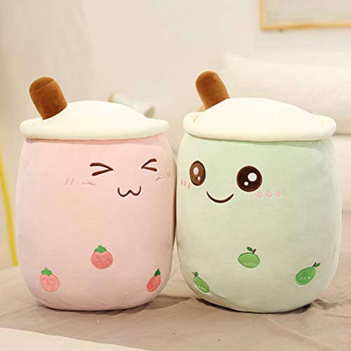 Juguete de peluche con taza de té con leche, lindo animal de peluche con burbujas de té, juguete de peluche con animal de peluche, muñeca suave, taza de té, almohada, taza de té con leche suave