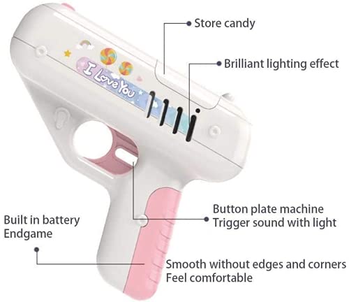 Juguete de pistola de caramelo, Lollipop Lanzamiento Juguete de almacenamiento de Lollipop Sorpresa para niño y niña amiga (rosa) conveniente y atractivo