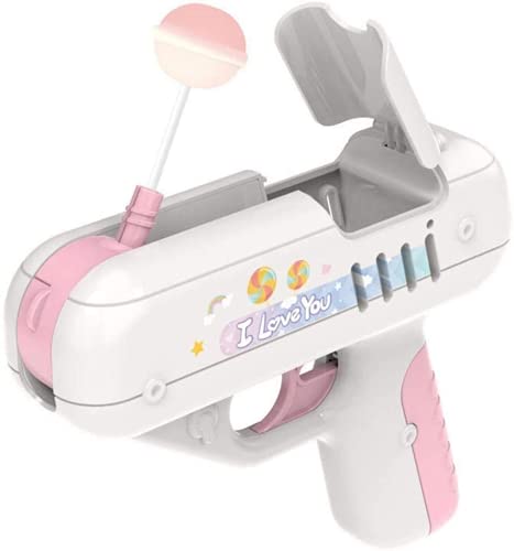 Juguete de pistola de caramelo, Lollipop Lanzamiento Juguete de almacenamiento de Lollipop Sorpresa para niño y niña amiga (rosa) conveniente y atractivo