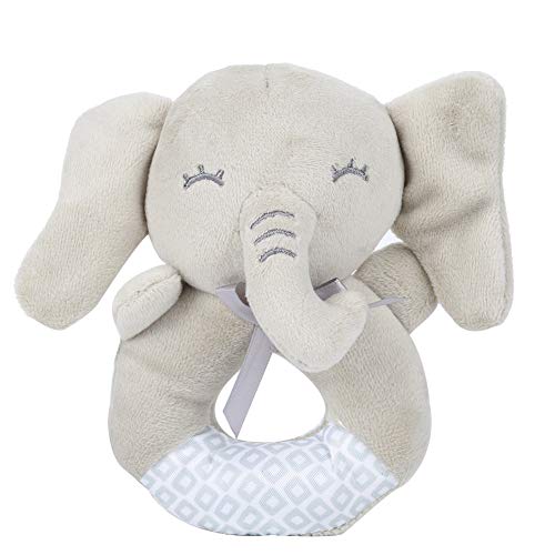 Juguete de sonajero en forma de O para bebés, campanas de mano Animal de dibujos animados Sonajero Muñeca de peluche Juguete reconfortante para bebés de 0 a 3 años(Elefante)