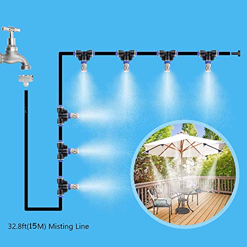 JUGUETE F Trampoline Sprinkler Mist Cooling System, 15M Water Play Sprinklers Pipe, Diversión Al Aire Libre Juegos Verano Yard Toys Waterpark Riego Goteo Patio Jardín Césped